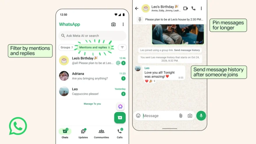 WhatsApp Grup Sohbetleri İçin Dört Yeni Özellik Tanıtıldı